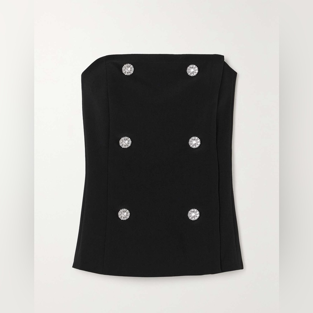 L'AGENCE.  strapless crystal-embellished woven bustier top - Picture 2 of 8
